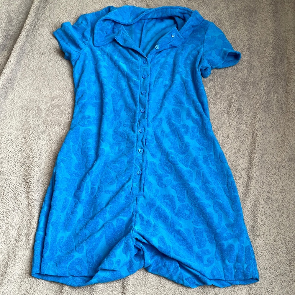 Short Sleeve Jumpsuit for Women Bodycon V Neck Buttons Knitted One Piece romper
